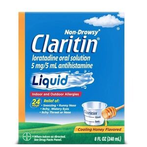 Claritin COOLING HONEY Flavored Liquid 24hr Non-Drowsy Allergy Medicine, 8 FL OZ